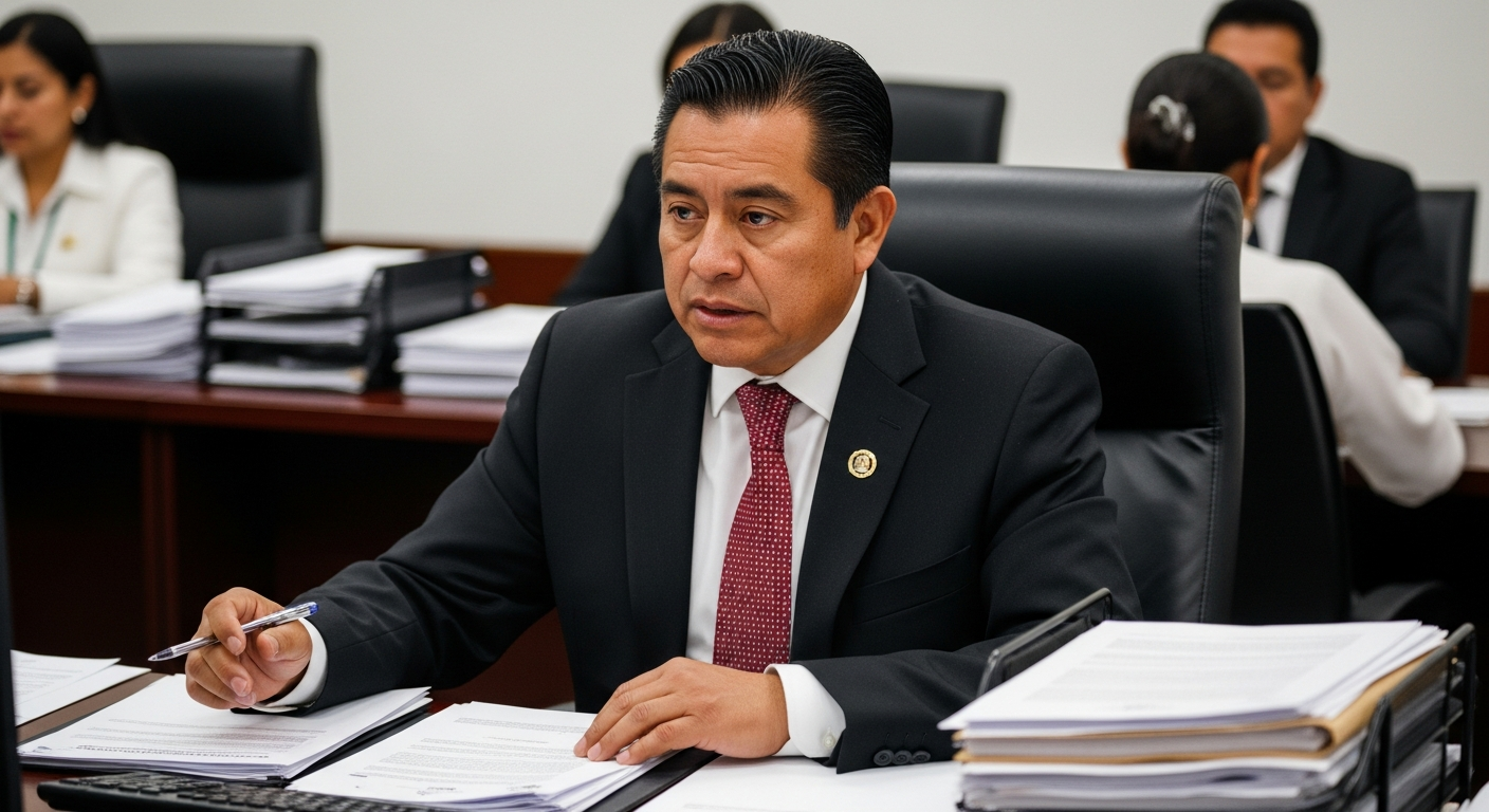 Trabajador CDMX revisando documentos para crédito nómina